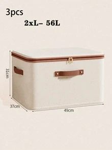 Caja de almacenamiento con tapa, caja organizadora de almacenamiento de tela para armario con asas, caja organizadora de ropa de algodón y lino transpirable, armario (lavable) - Multicolor - Ver 11