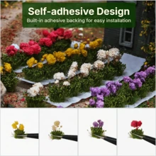 7件/盒 微縮人造花卉/仿真草 手作材料 花簇 微景觀模型場景 DIY 建築沙盤 - as photo - 查看 3