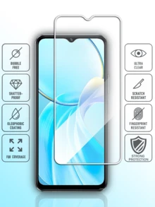 4pcs Tempered Glass Screen Protector, Compatible With VIVO Series Models, 1:1 Original Scale Full Coverage Protection, Anti-Drop And Anti-Scratch, Strong Oil And Fingerprint Resistance, Keeps Screen Clean And Bright, Phone Accessories, Birthday Gift - Clear - View 5