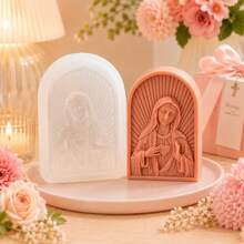 Zhonghui Mold 3D Virgin Mary Silicone Mold Religious Candle Mold Sacred Heart Cross Design DIY Candle Making Resin Plaster Home Decor Gift - Jesus - View 6