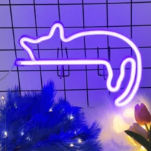 1pc Cat Neon Light Sign, USB Or Battery Powered LED Creative Shaped Night Light, Suitable For Bedroom, Living Room, Cafe, Restaurant, Bar, Party, Birthday Gift, Etc. (Battery Not Included) - White - View 12