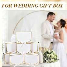10/4pcs Kotak Hadiah Berbingkai Emas Putih dengan Tutup, Kotak Lamaran Pengiring Pengantin Pria, Kotak Hadiah Pita Putih Mewah, Kotak Hadiah Pernikahan, Kotak Hadiah Ulang Tahun, Kotak Hadiah Pesta, Kotak Hadiah, Kotak Hadiah Pengiring Pengantin Wanita, Hadiah Wisuda, Kotak Hadiah Hari Valentine, Hadiah Valentine untuk Kembali ke Sekolah - Putih dengan hiasan emas - View 3