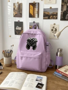 Hip Hop Money Hands Graphic Print Pink Backpack Streetwear Cash Casual School Bag - Multicolor - View 5