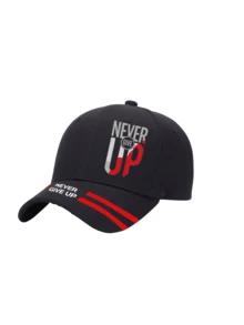 1/2件組 Never Give Up 口號印花棒球帽與斜跨包套組，中性彎帽簷可調節肩背包，街頭戶外百搭禮品風格 - 彩色 - 查看 5