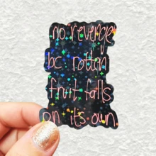 1pc/3pcs Dark Handwritten Style Life Philosophy Stickers "Rotten Fruit Falls On Its Own No Need For Revenge" Niche Emotional Stability Decorative Stickers Waterproof Vinyl Stickers - Durable Matte Surface, Self-Adhesive Bumper Stickers, Suitable For Cars, Windows, Laptops, Trucks, Water Bottles - Multi-Functional Durable Design, Car Stickers - one-size - View 1