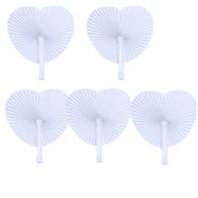 5-1pc Heart/Round Shaped Paper Fan, Foldable Design, Easy To Store, Compact And Portable For Carrying, Cute Handheld Cooling Fan For Summer, Suitable For Beach Party, Holiday Decoration, Wedding Gift, Daily Cooling - White - View 10