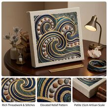 4pcs Reusable Art Pattern Stencil Set, 6 Inch Abstract Ocean Wave Rose Flower Vine Lace Pattern Painting Templates For Wall Canvas Fabric Floor Tiles Card Making, DIY Arts Crafts Home Wall Decoration Painting Supplies - Sets - View 2