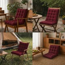 1pc 80cm*40cm PP Cotton Chair Cushion, With Straps For Easy Fixing, Suitable For Most Home Chairs And Outdoor Chairs, Vacuum Compressed Shipping, Please Let It Rest For A While After Receiving To Restore Its Original Shape - 1pc - View 8
