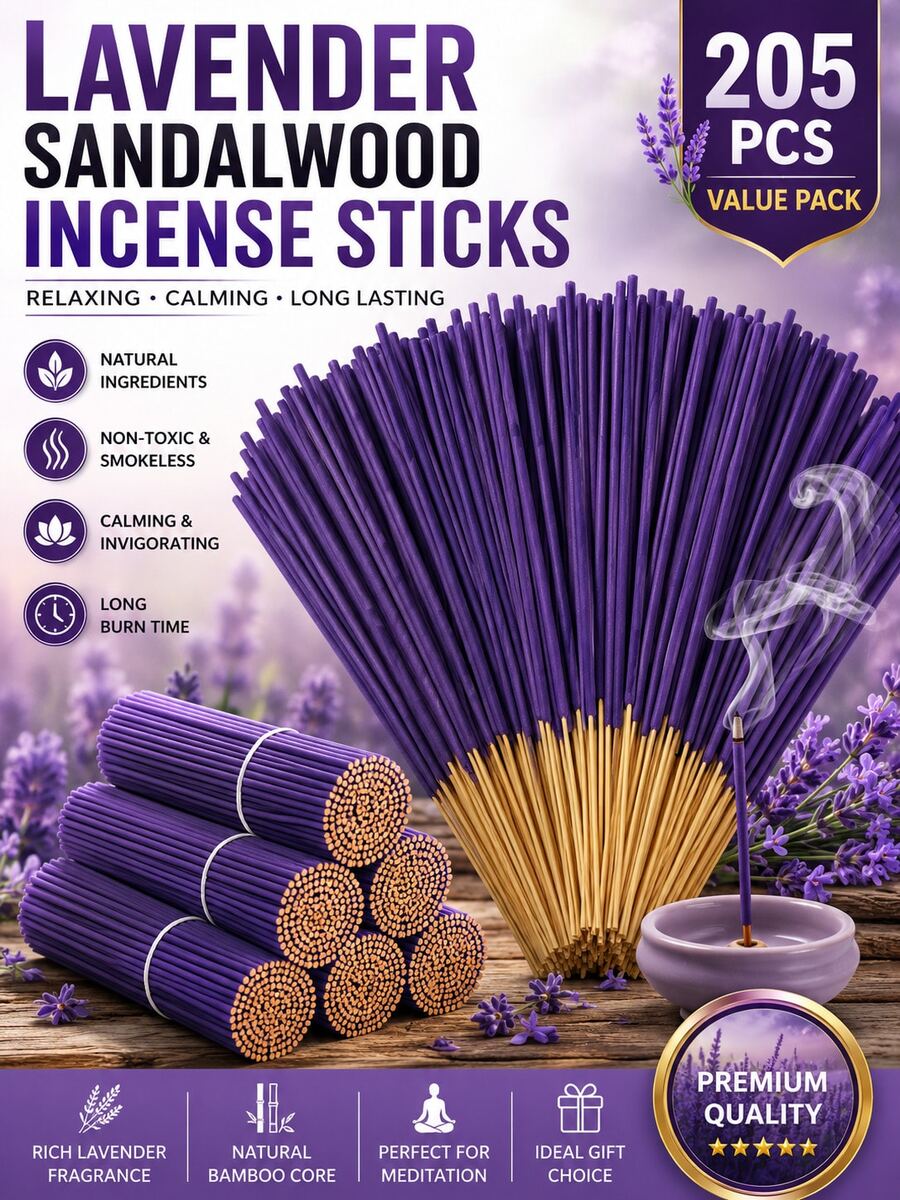 101pcs High Quality Cherry Scented Incense Sticks Are An Ideal Choice For Purifying The Air In Your Home. They Bring A Pleasant Aroma To Relaxation, Yoga, Office Spaces And Tea Rooms. Perfect For Use On Occasions Like Halloween, Christmas, Easter And Other Holidays. - Lavender Incense - View 1