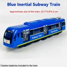 1pc Realistic City Subway Train Toy With Light And Sound Effects, Openable Doors, Inertia Glide, Kids' Favorite Toy Gift - Multicolor - View 8