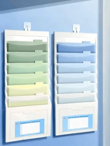 1pc Hanging File Folder, Expandable, Color-Coded, Foldable Storage, Suitable For School Office Document Organization, A4 Paper, Student Teacher Supplies, Back To School Essential - Hanging Document Bag - View 1