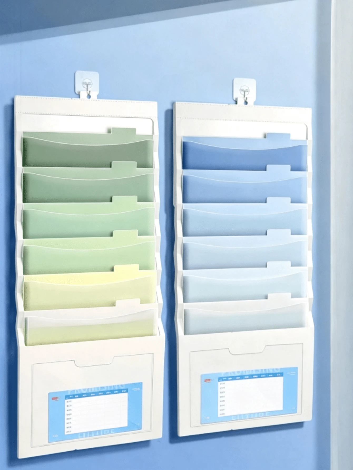 1pc Hanging File Folder, Expandable, Color-Coded, Foldable Storage, Suitable For School Office Document Organization, A4 Paper, Student Teacher Supplies, Back To School Essential - Hanging Document Bag - View 1