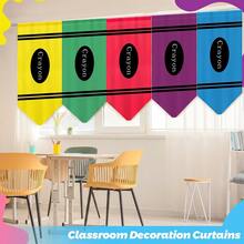6pcs Colorful Crayon Triangular Flag Banner, Back To School Classroom Window Wall Hanging Curtain, Party Supplies, Wall Decor, Room Decor, Outdoor Decor, Classroom Decor, Vibrant Student Learning Space Home Window Decoration - A - View 4