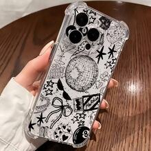 猫 星 バチ ビリヤードボール マティーニグラス 雷 ディスコボール トランプ ハート サングラス マッチボックス リボン ダイス ブーツスマホケース キャラクター,，Galaxy,, Pixel,SamsungPixel 9 Pro/16e/9A/Pixel 8 Pro/14 Plus/17/12 Pro/Pixel 8/Pixel 10/Air/16 Pro/14 Pro Max/Pixel 8a 5G/13/17e スマートフォンケースに対応 - クリア - チェックする 4