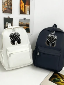 Hip Hop Money Hands Graphic Print Pink Backpack Streetwear Cash Casual School Bag - Multicolor - View 3