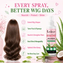 Semprotan Perawatan Wig, Semprotan Lotion Wig, Ekstrak Lidah Buaya dan Kelapa, Anti-Frizz, Hidrasi Mendalam, Menghaluskan Rambut Kusut, Mudah Disisir, Memperpanjang Umur Pakai, Cocok untuk Rambut Sintetis dan Alami, Kondisioner Tanpa Bilas, Cairan Perawatan Wig Tanpa Bilas, Menambah Kilau Alami - 100ml - View 3