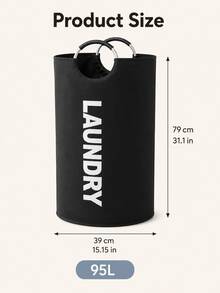 Letter Laundry Basket With Padded Handle - Fabric Laundry Bin, Foldable Round Basket, Back To School, College Dorm Essentials - Multicolor - View 9