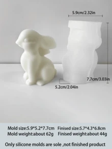 Rabbit Silicone Handmade Mold 3D Sitting Rabbit/Flower Hugging Rabbit Egg/Smiling Rabbit Egg 3 Styles Optional Aromatherapy Candle Plaster Resin Cement Handmade Soap Chocolate DIY Mold Easy Release Silicone Reusable Easter Gift Parent-Child Handmade Best Friend Birthday Gift Spring Home Decor - A - View 11