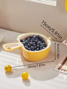 1pc Fruit Plate With Apple Colander Basket, Double-Layer Kitchen Fruit Washing Tool, Draining Basin, Dopamine Style New Handle Apple Colander Basket, Double-Layer Fruit Washing Tool, Exquisite Small Fruit Plate For Kitchen, Home And Living Room - Apple-shaped - View 16