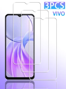 3 buah Pelindung Layar Kaca Tempered, Kompatibel dengan Model Seri VIVO, Perlindungan Cakupan Penuh Skala Asli 1:1, Anti Jatuh dan Tahan Gores, Tahan Minyak dan Sidik Jari yang Kuat, Menjaga Layar Tetap Bersih dan Cerah, Aksesori Ponsel, Hadiah Ulang Tahun - Clear - View 123