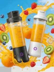 LEVIATECH Wireless Portable Blender450ml USB Rechargeable Mini Juicer Cup,12 Blades, For Fruits Vegetables Milkshakes, Travel Kitchen Mixer - Below 0.5L - View 4