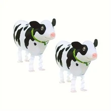 1pc 28 Inch Cute Walking Cow Animal Balloon, Air Walker Pet Balloon, Farm Animal Balloon, Animal Theme Party Supplies, Party Decoration, Wedding, Birthday Party - View 5