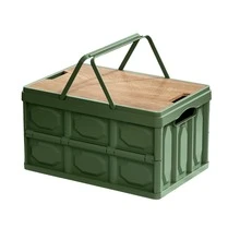 Outdoor Camping Storage Box, Foldable Camping Box With Built-In Table, Multifunctional Outdoor Activity Box, Car Gear With Handle (Red, Green, White) - C - View 2