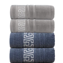 4pcs-Super Soft Towels - Upgraded Thickened Super Absorbent Lightweight Black Grey Blue, Essential For Home Bathroom, With Reinforced Edge Striped Design, Pink Blue Tone Modern Style | Towel Series - Multicolor - View 12