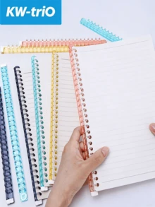 1 buah KW-TriO Macaron Color Transparent Loose-Leaf Binding Ring, 20/26 Hole A5 B5 Plastic Comb Ring With Sliding Lock Design, DIY Notebook Use, Minimalist Student Stationery, Suitable For All Seasons - Tersedia berbagai warna dan gaya. - View 2