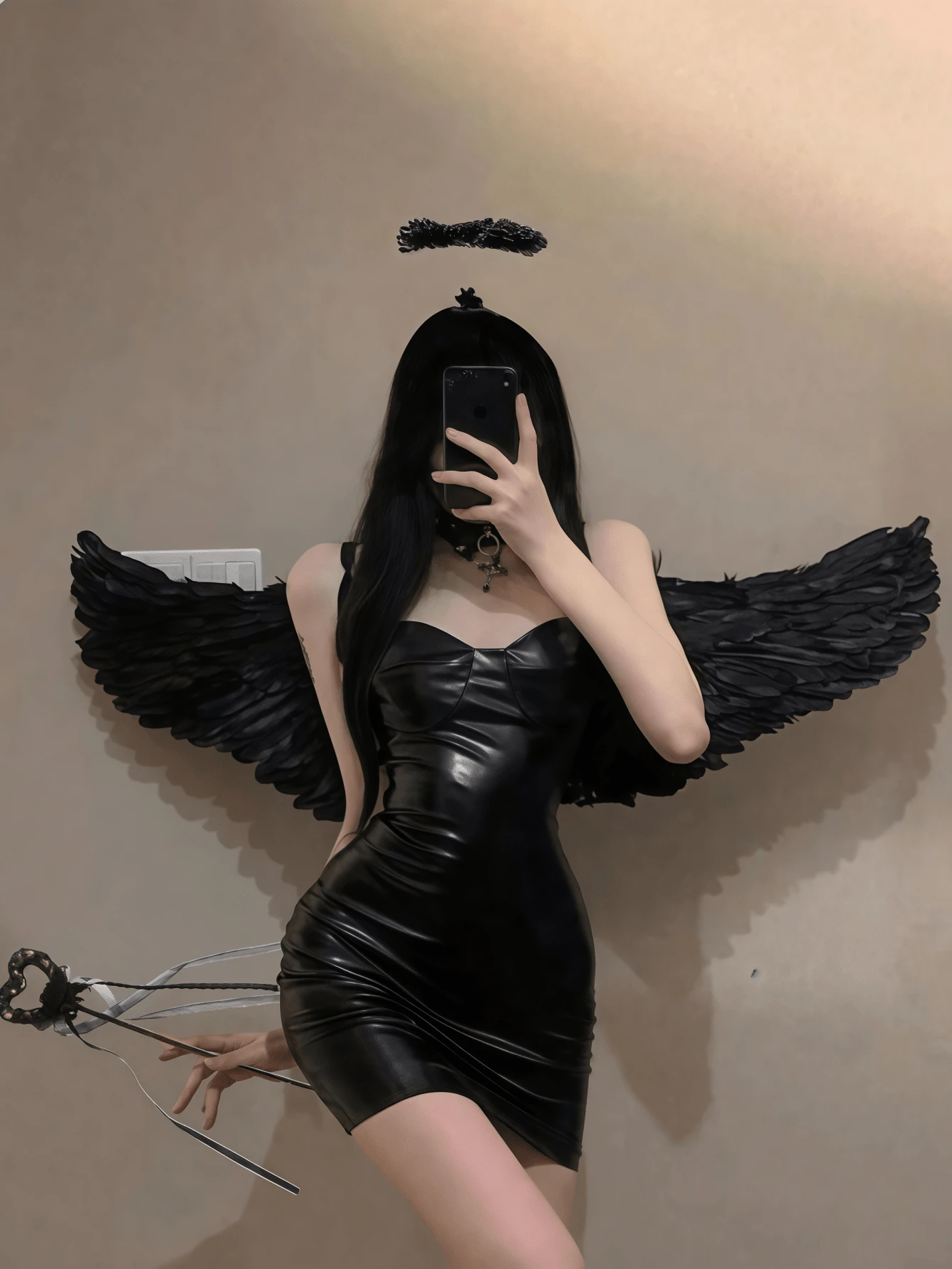 3PCS/1PC Halloween Christmas Holiday Party Angel Wings Staff Headband Set, Suitable For Halloween, Christmas, Theme Party, Wedding, Performance And Holiday Decoration