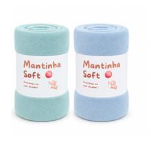 Set Of 2 Soft Microfiber Baby Blankets - 淺藍色/淺綠色 - 查看 1