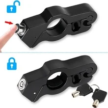 Vmingo Motorcycle Padlock Security Lock Accelerator Handlebar Brake Model Anti-Theft Portable 2 Keys Handbar Lock Handle Handlebar Protection Universal - Black - View 5
