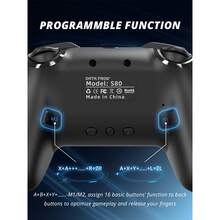 DATA FROG Game Controller For Switch S80, With RGB Multi-Color And Multi-Mode Lighting Effects, 6-Axis Motion Sensing, 4-Level Vibration Function, Compatible With Switch And PC, Adjustable Dual Motor Vibration, Non-Slip Handle Design - View 3
