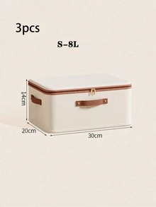 Caja de almacenamiento con tapa, caja organizadora de almacenamiento de tela para armario con asas, caja organizadora de ropa de algodón y lino transpirable, armario (lavable) - Multicolor - Ver 14