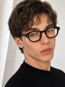 1pc Vintage Rectangular Fashion Clear Lens Glasses Unisex Y2K Style Minimalist Outfit Accessory Lightweight Comfortable - Multicolor - View 2