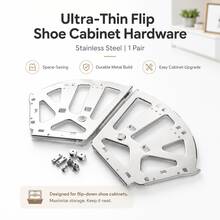 3-Tier Modern Matte Shoe Cabinet Hinges - Easy Install Flip-Up Panel Frame For Kitchen, Living Room And Entryway - Silver - B - View 8