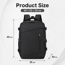 Travel Backpack (40x25x20cm), Large Capacity. Suitable For Commuting Travel Work And Transportation. Simple And Stylish, Family Outings And Sports - Black - View 4