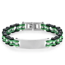 1pc Men's Stainless Steel Motorcycle Style Bracelet, Bicycle Chain ID Bar Design, Daily Wear, Birthday Gift For Father, Husband - Multicolor - View 14