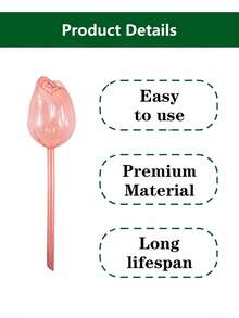 Alat Penyiram Tanaman Tulip, Bola Penyiram Berbentuk Tulip dari Plastik, Alat Penyiram Otomatis untuk Tanaman Dalam dan Luar Ruangan - A - View 5