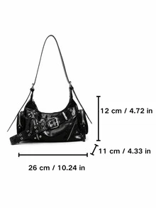 Original Design Large Capacity Women's Shoulder/Underarm Bag – 2026 Summer New Style, Versatile Commuter Work Bag - Black - View 4