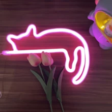 1pc Cat Neon Light Sign, USB Or Battery Powered LED Creative Shaped Night Light, Suitable For Bedroom, Living Room, Cafe, Restaurant, Bar, Party, Birthday Gift, Etc. (Battery Not Included) - White - View 14