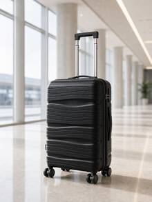 Carry-On Suitcase 10kg Premium Polypropylene PP Ultra Resistant Expandable With 360 Degree Double Wheels Built-In Lock Organized Internal Compartment Hand Luggage Rigid Bag - Black - View 2