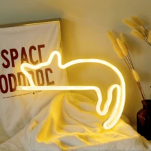1pc Cat Neon Light Sign, USB Or Battery Powered LED Creative Shaped Night Light, Suitable For Bedroom, Living Room, Cafe, Restaurant, Bar, Party, Birthday Gift, Etc. (Battery Not Included) - White - View 2