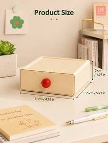 Dopamine Desktop Storage Box, Stackable Drawer-Style Plastic Organizer, Suitable For Office, Home, Bathroom And Entryway, Multi-Scenario Use For Desk, Nightstand And Coffee Table, Great Back To School Gift - Multicolor - View 5