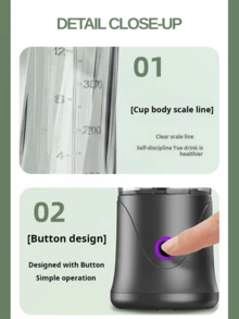 LEVIATECH Wireless Portable Blender450ml USB Rechargeable Mini Juicer Cup,12 Blades, For Fruits Vegetables Milkshakes, Travel Kitchen Mixer - Below 0.5L - View 9