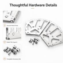 3-Tier Modern Matte Shoe Cabinet Hinges - Easy Install Flip-Up Panel Frame For Kitchen, Living Room And Entryway - Silver - B - View 9