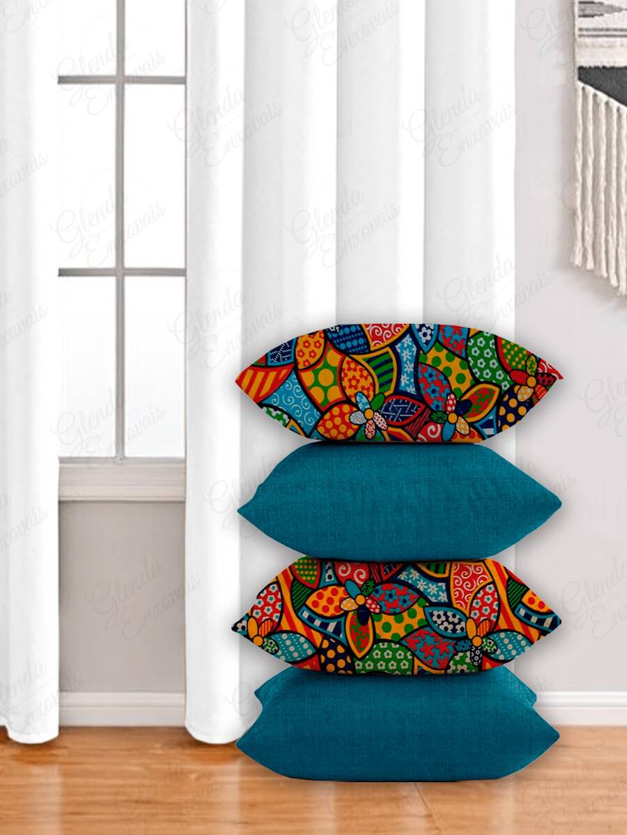 4 Cushion Covers, Various Combinations, 45x45 Cm - AL - 羅梅洛布里托 - 薄荷綠 - 查看 1