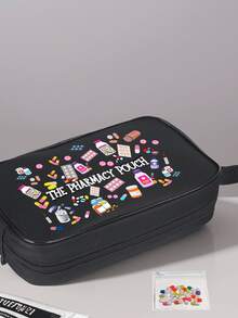 Waterproof Medication Organizer Bag, Portable Pill Pouch With Pharmacy Logo And Wrist Strap, Casual And Convenient For Daily Commute, Shopping And More. Essential Medical Accessory, Multifunctional Fabric Medicine Bag, Portable First Aid Kit, Outdoor Travel Pill Pouch, Dormitory Emergency Medicine Storage Bag, Suitable For Men And Women, Can Be Used As Medication Bag/Digital Accessory Organizer/Toiletry Bag Or Daily Makeup Bag - Multicolor - View 9