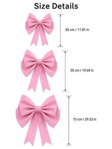 1pc Pink Bow, DIY Pink Bow, Suitable For Princess Birthday, Wedding Anniversary, Birthday Party, Living Room Decor, Public Photo Frame Background, Also Suitable For Christmas Tree Top Decoration, Large Gift Wrapping, Wall Hanging Decor - View 3
