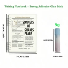 A5 Solid Glue Refillable Loose Leaf Notebook All-In-One Stationery Set, Detachable Journal Notebook For Student Study Office Daily Writing Back To School School Supplies - A - View 13